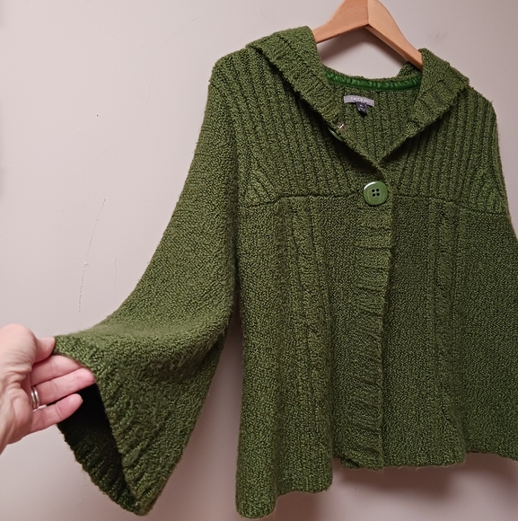 Apt. 9 Cardigan Hoodie Sweater Green Size PL - Picture 15 of 15